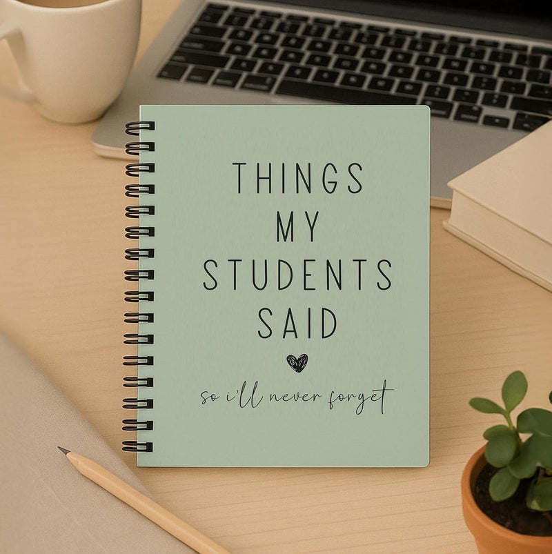 bitCNY Teacher Gift Spiral Notebook Mint Green, Thank You Gift for Teacher, Teacher Appreciation Gifts, Keepsake Journal, Teacher Notebooks for School Supplies, Home & Office, Spiral Bound 5.5x8.5 - Image 3